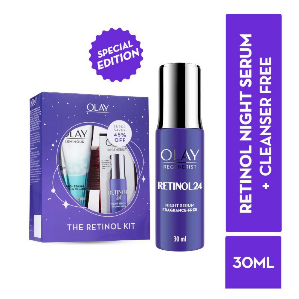 Olay Retinol Kit For Overnight Repair - Serum With Free Cleanser - Distacart
