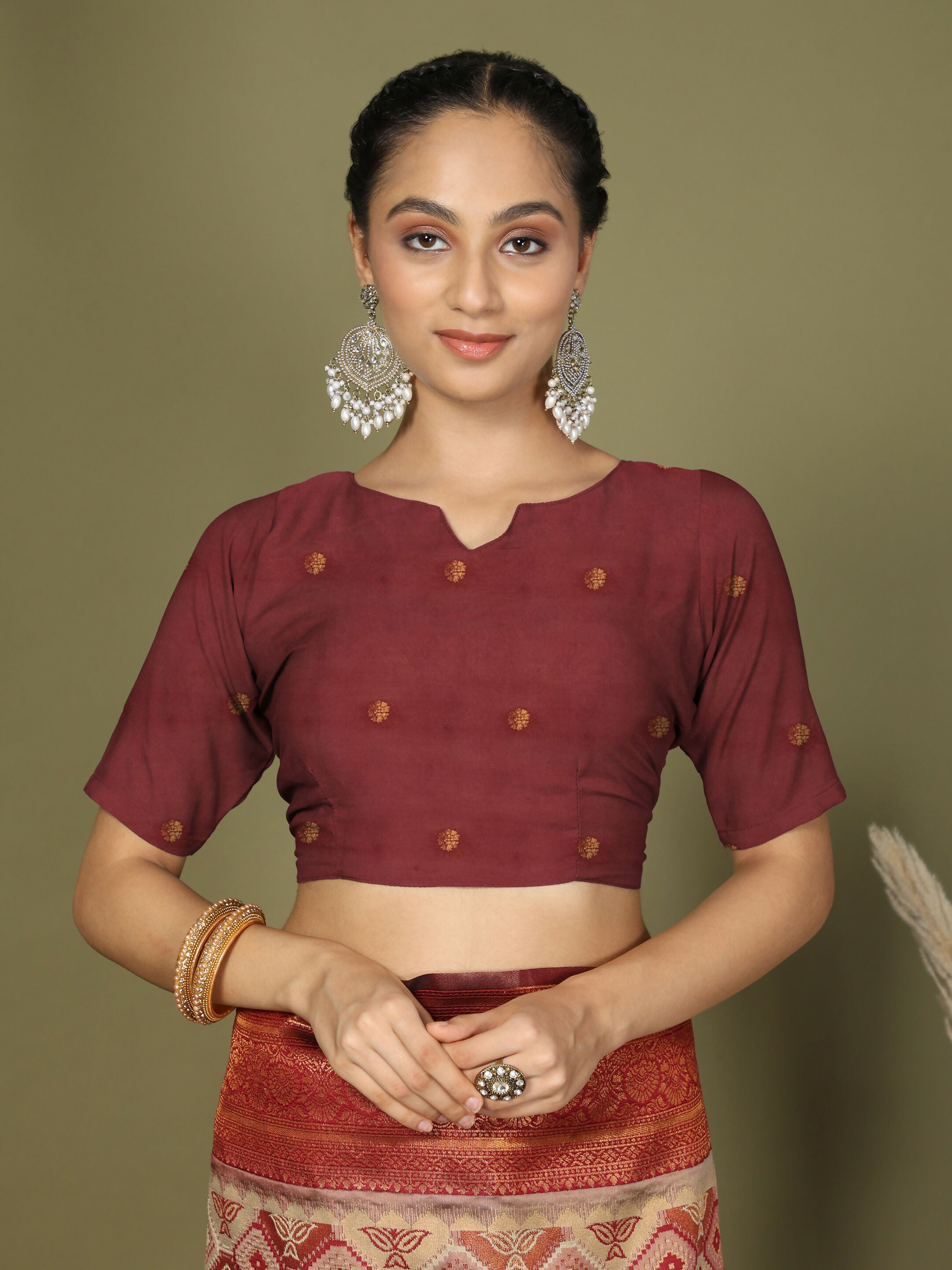 Astita Lichi Silk Cream Saree