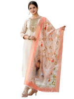 Thumbnail for The52 Women's Beautiful Rayon Fabric Embroidery Work Straight Kurta Pant and Dupatta Set - Distacart