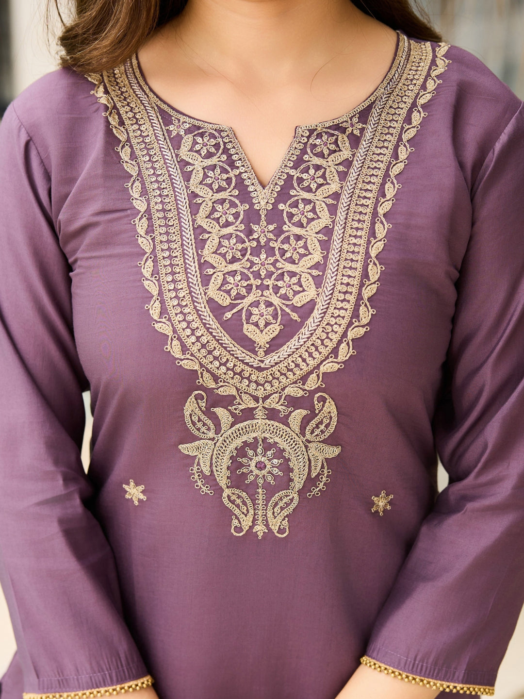 The52 Women's Gorgeous Viscose Embroidery work Straight Kurta with Pant and Dupatta Set