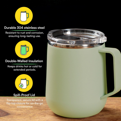Udyan Tea Stainless Steel Insulated Mug - Mint Green - Dista