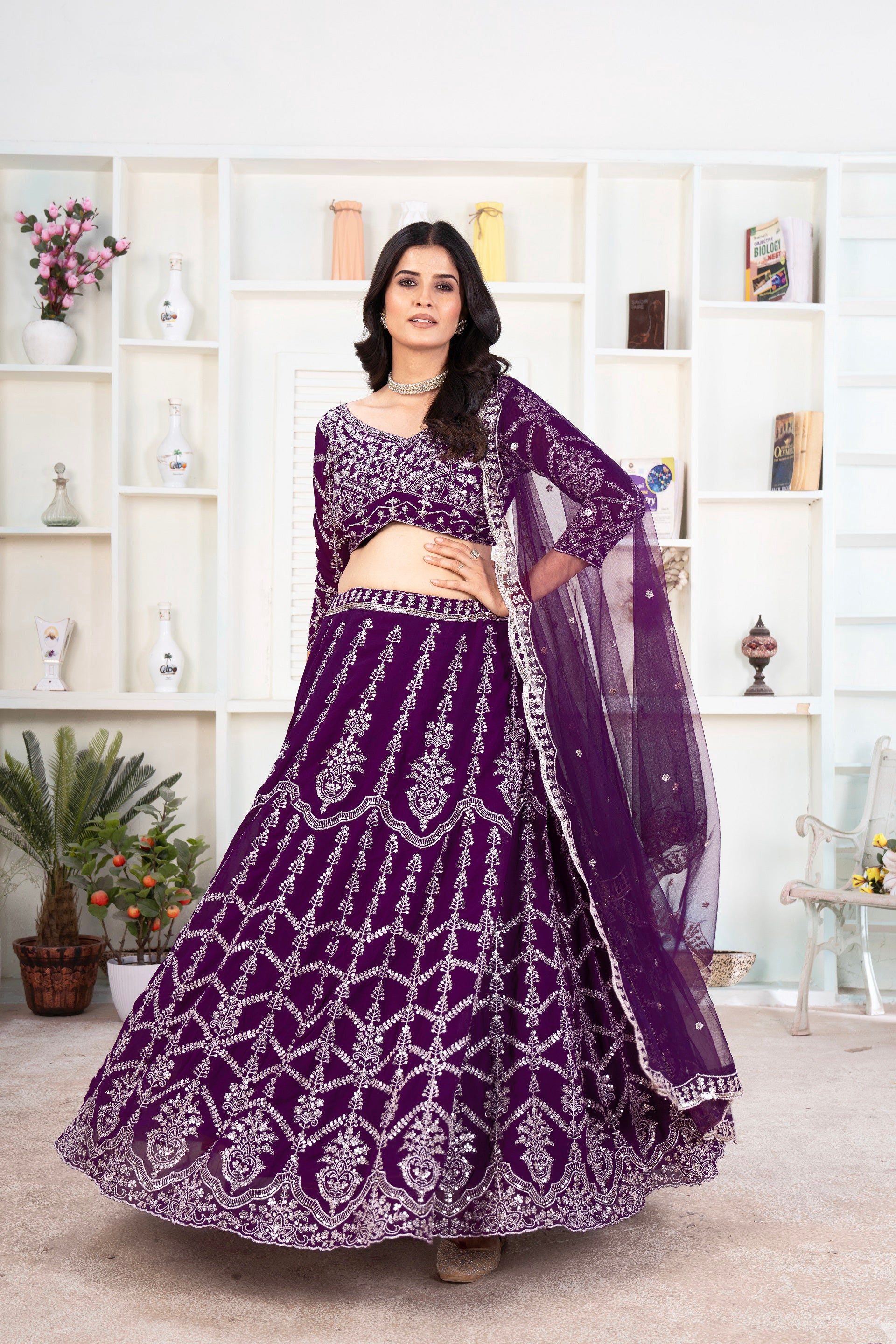 Lehenga Mart Designer Wedding Lehenga Choli For Women - Blue - Distacart