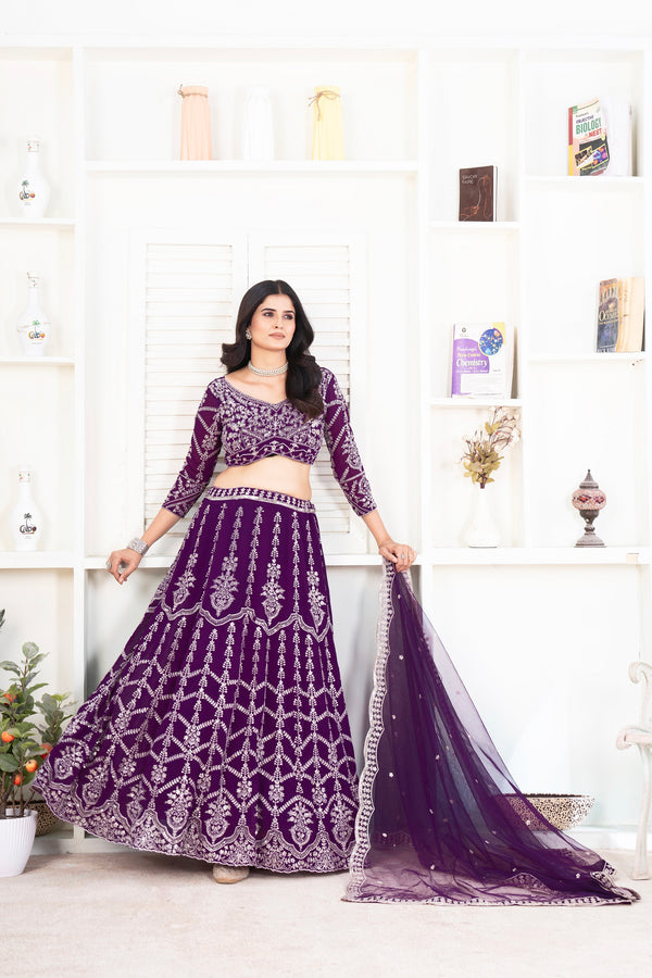 Lehenga Mart Designer Wedding Lehenga Choli For Women - Blue - Distacart