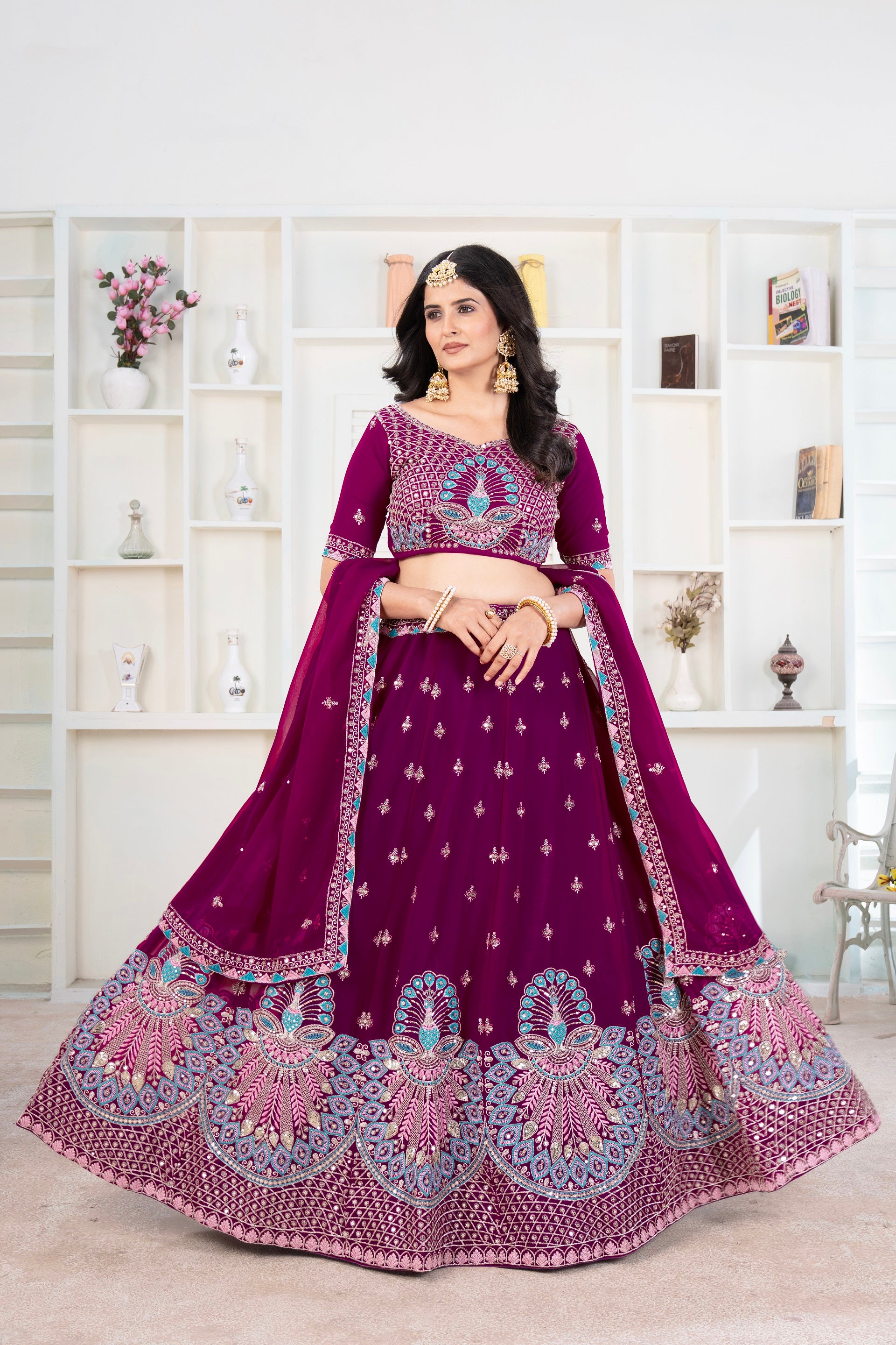 Lehenga Mart Designer Wedding Lehenga Choli For Women - Purple - Distacart