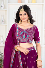 Thumbnail for Lehenga Mart Designer Wedding Lehenga Choli For Women - Purple - Distacart
