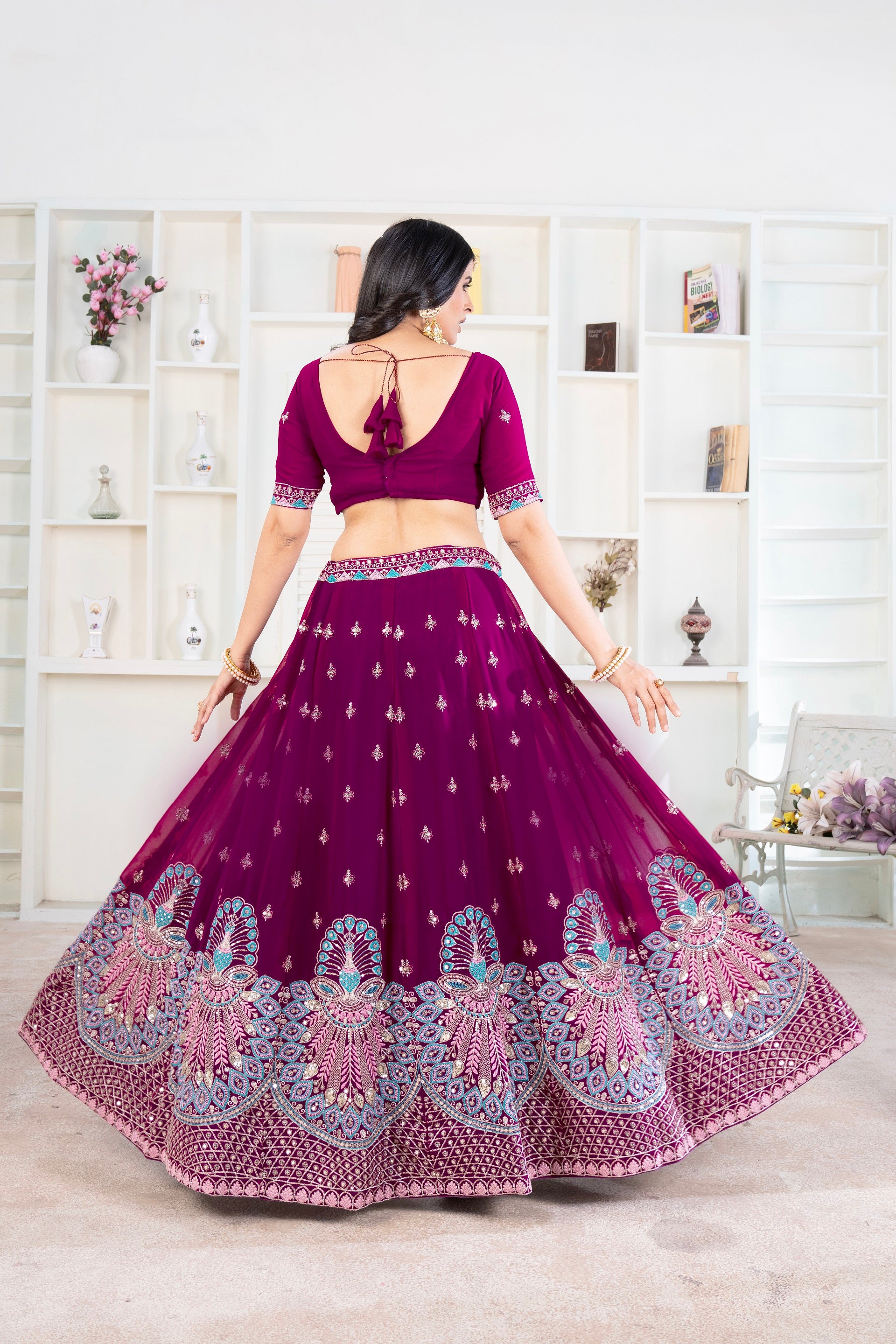 Lehenga Mart Designer Wedding Lehenga choli for Women - purple - Distacart