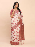 Thumbnail for Astita Linen Cotton Maroon Saree