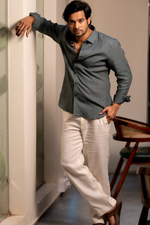 Thumbnail for Linen Green Aqua Mist Shirt By Hilo Design