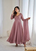 Thumbnail for Teeya Creation Womens New Fancy Fox Georgette Heavy Quality Fabric With Handwork Gown Set - Dista