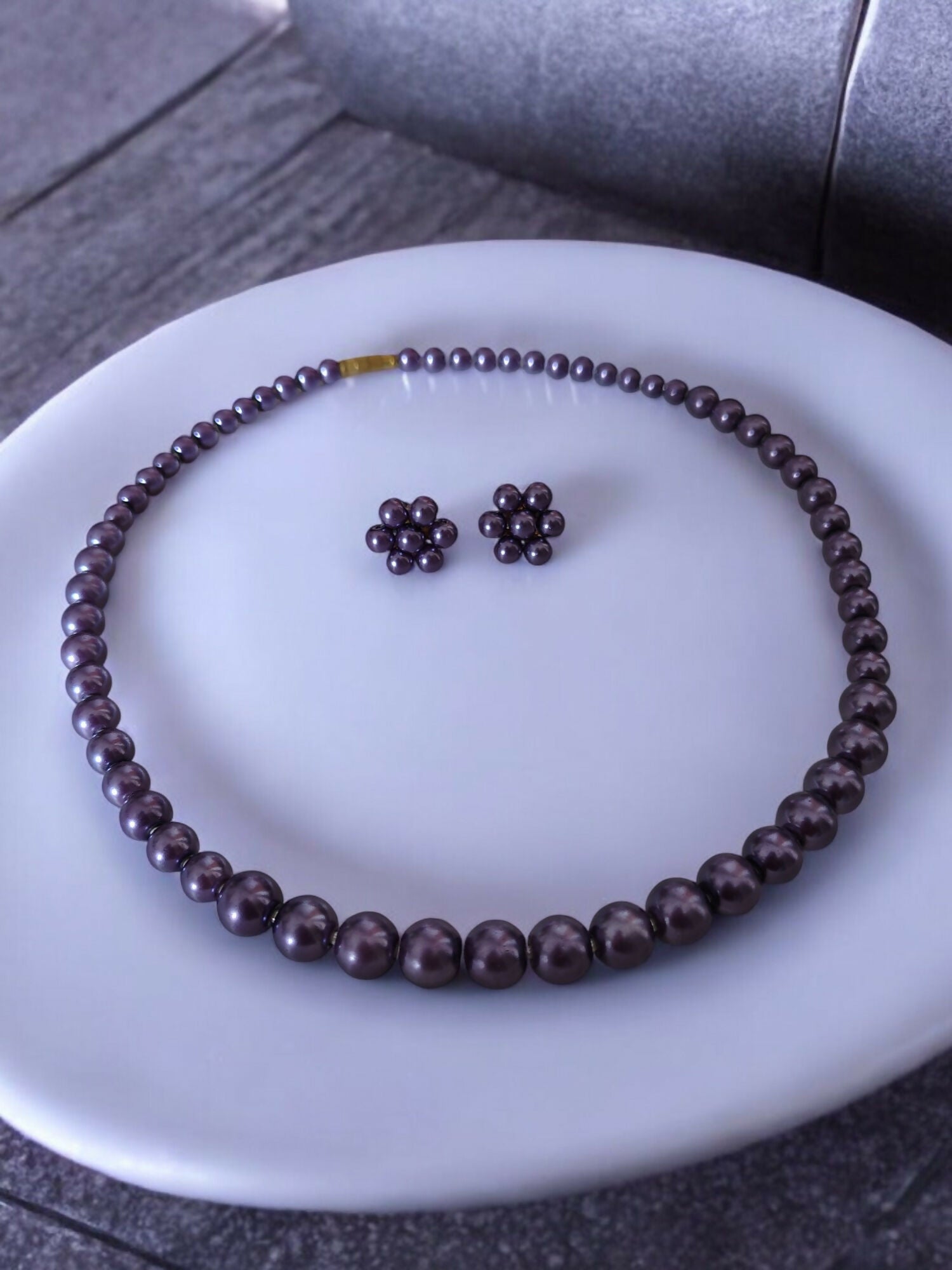 Inhanns Spectrum Everyday Pearl Sets - Single Strand - Purpale - Distacart