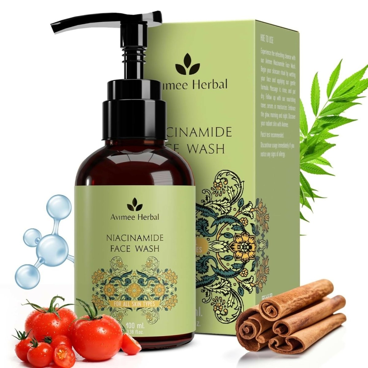 Avimee Herbal Niacinamide Face Wash For Daily Hydration and Nourishment - Distacart