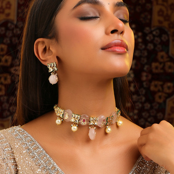 Ruby Raang Gulnaar Necklace And Earrings Set - Distacart