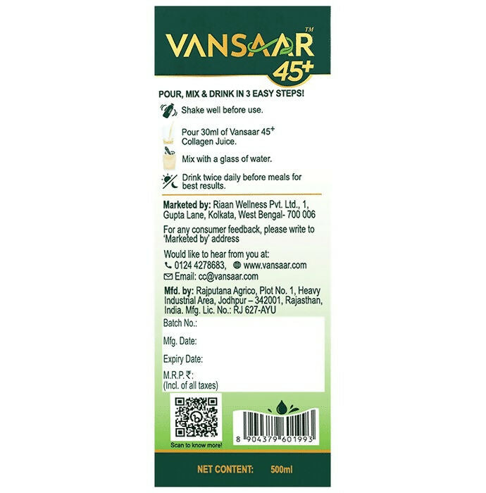 Vansaar 45+ Collagen Juice - Distacart