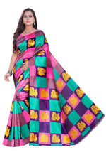 Thumbnail for Vamika Pink Printed Art Silk Saree - Distacart