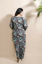 Thumbnail for Breathables Blue Kalamkari Kurta & Pant Cotton Co-Ord Set - Dista