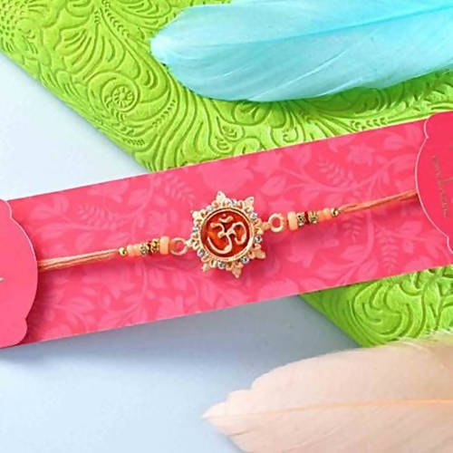 Auspicious Peach Om Rakhi