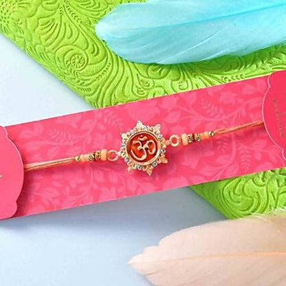 Auspicious Peach Om Rakhi