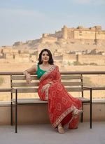 Thumbnail for Teeya Creation New Exclusive Wedding Wear Georgette Saree-Pink - Dista