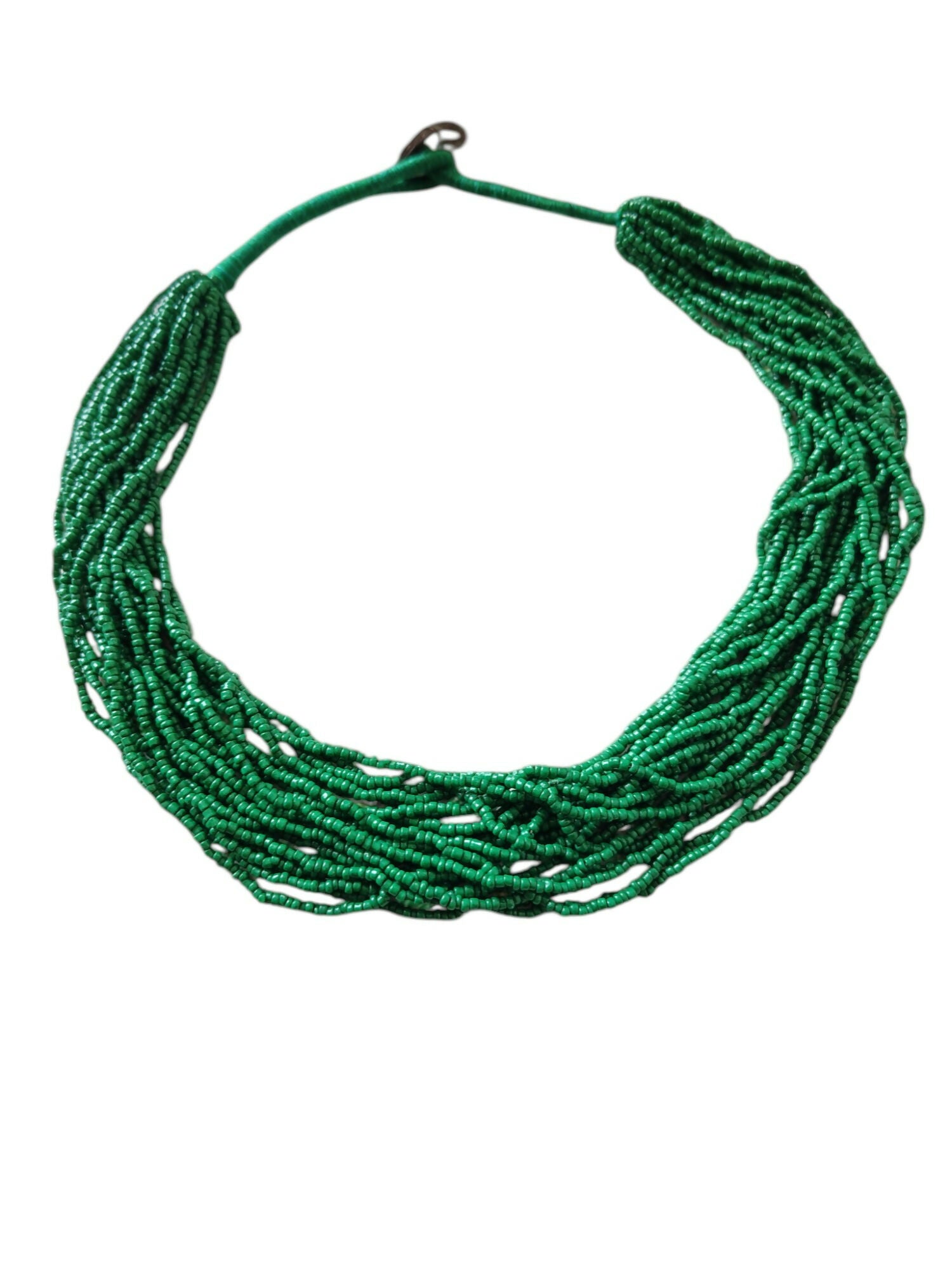Inhanns Handmade Beaded Multilayer Necklace, 20 Layers - Green - Distacart