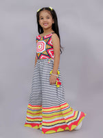 Thumbnail for Lil Drama Shor-Gul Multicolor Top and Pant Set For Girls