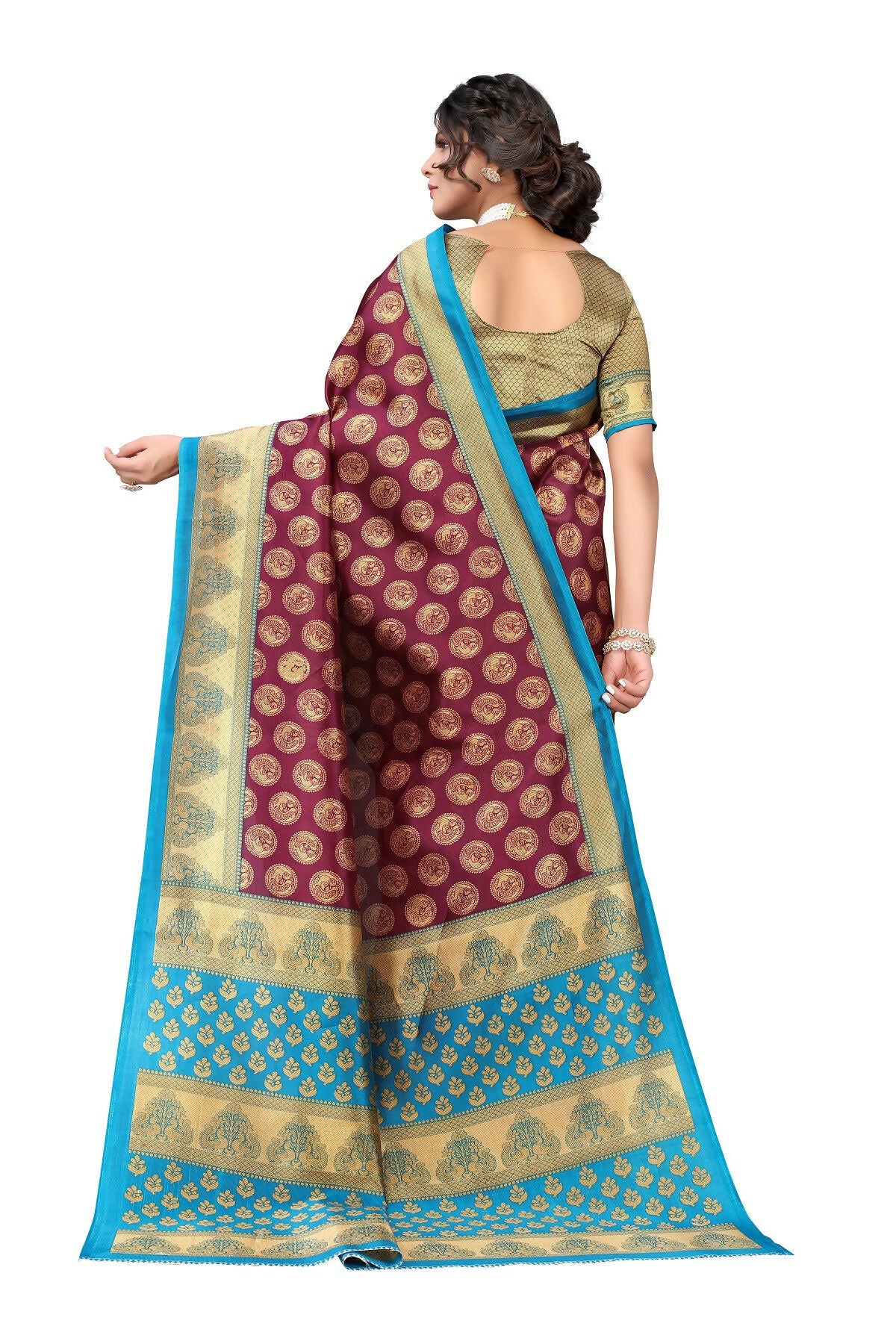 Vamika purple Printed Art Silk Saree - Distacart