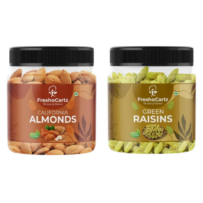 FreshoCartz California Almonds & Green Raisins Combo - Dista