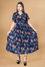 Thumbnail for Preksha Creation New Georgette Floral Print Black New Women Gown - Distacart