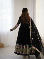 Thumbnail for Teeya Creation Black Color Heavy Georgette Wedding Wear Embroidery Work Long Gown