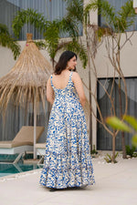 Thumbnail for Aayaa Designer Printed Full Flared Gown - Multi Color - Distacart