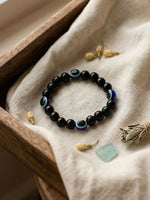 Thumbnail for NVR Black Evil Eye Adjustable Bracelet for Men & Women - Distacart