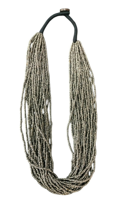 Inhanns Handmade Beaded Multilayer Necklace, 20 Layers - Gray - Distacart