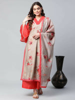 Thumbnail for Ahalyaa Womens Chiku Chanderi Printed Kurta Palazzo Set - Distacart