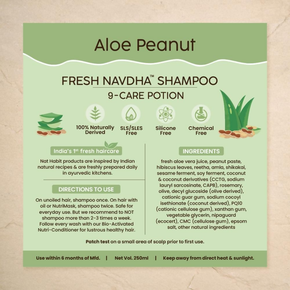 Nat Habit Aloe Peanut Navdha Shampoo - Distacart