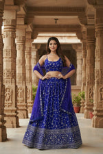 Thumbnail for Lehenga Mart Designer Indian Wedding Lehenga Choli-Blue - Distacart