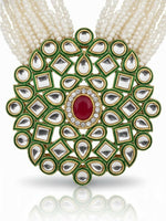 Thumbnail for NVR Women Gold Plated White Kundan Jewellery Set - Distacart