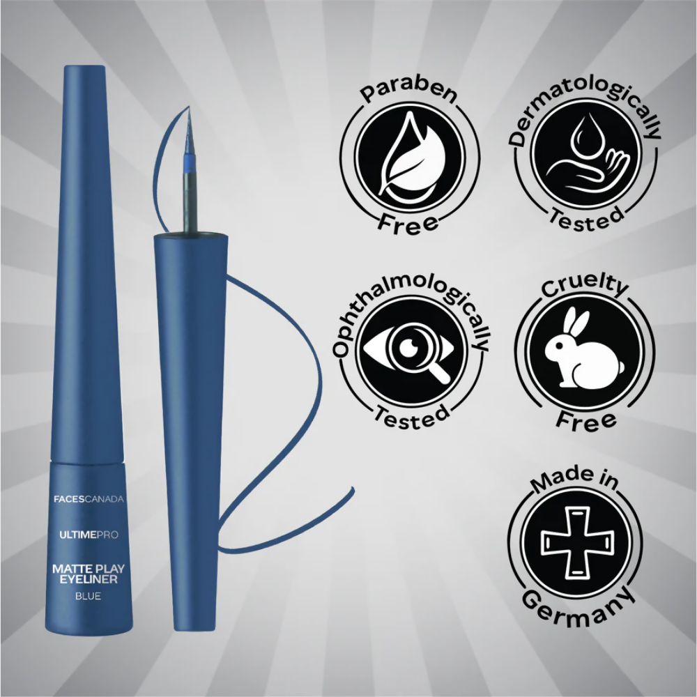 Faces Canada Ultime Pro Matte Play Eyeliner - Sapphire - Distacart
