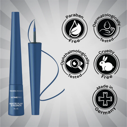 Faces Canada Ultime Pro Matte Play Eyeliner - Sapphire - Distacart