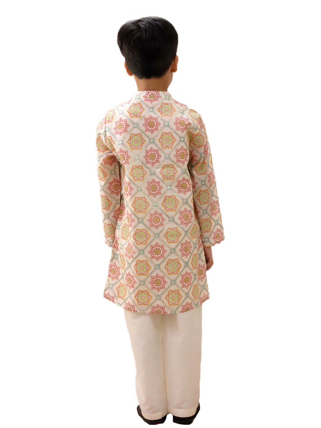 Lil Drama Mishti Off White Kurta Pyjama Set For Boys