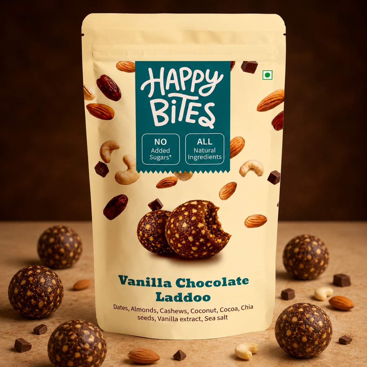 Happy Bites Vanilla Chocolate Laddoo - Dista