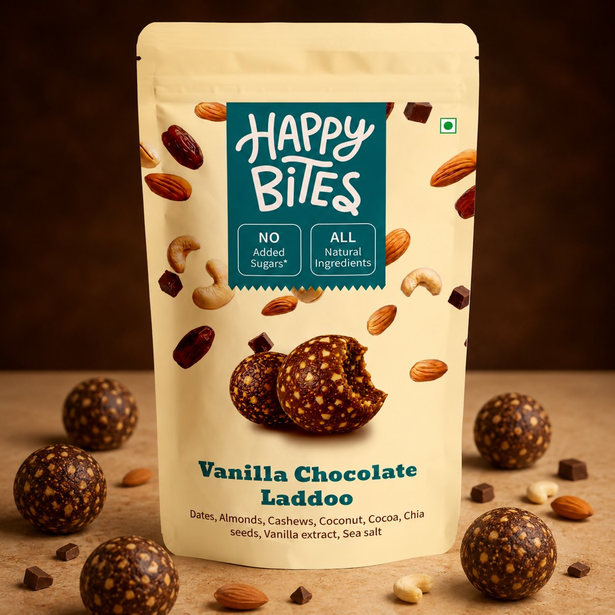Happy Bites Vanilla Chocolate Laddoo - Dista