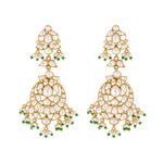 Thumbnail for Nuyug 22K Gold Plated Chandbali Stone Drop Kundan Earrings