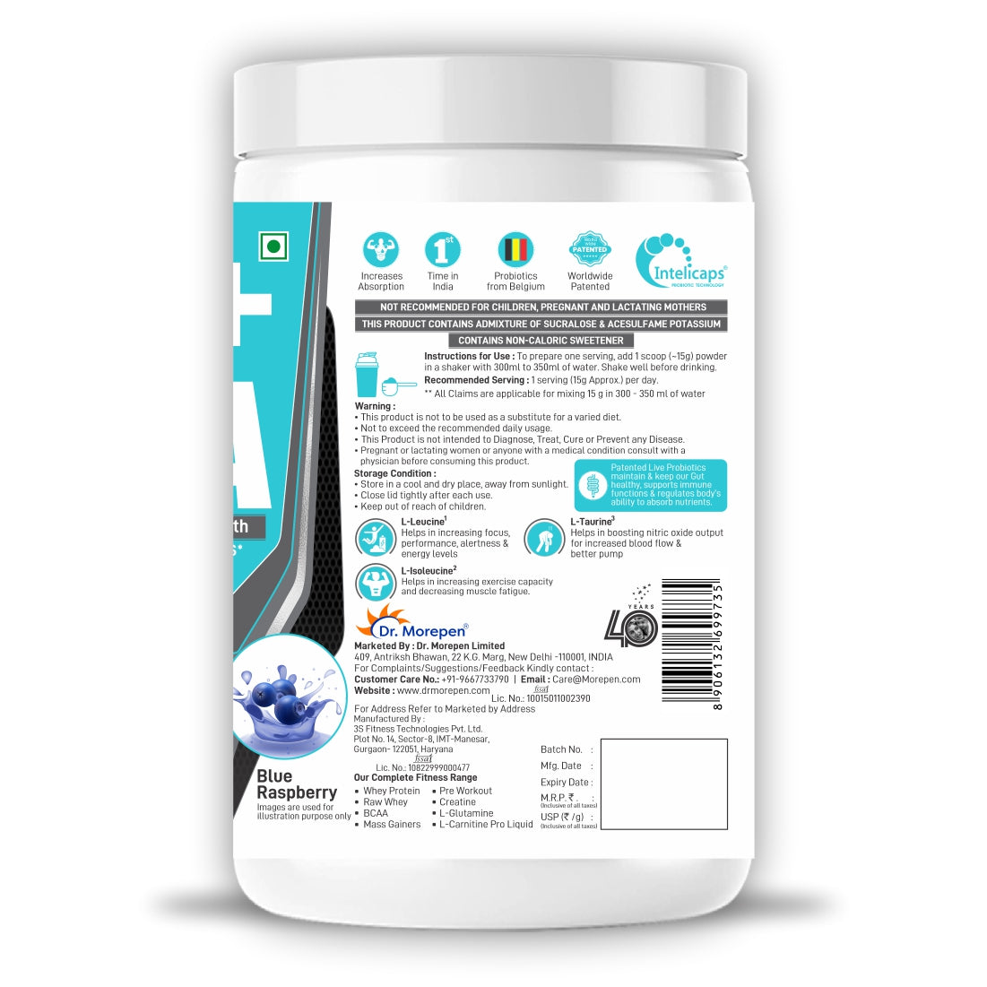 Dr. Morepen Eaa+Bcaa Blue Raspberry