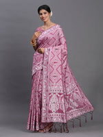 Thumbnail for Astita Linen Cotton Purple Saree