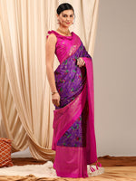 Thumbnail for NOZ2TOZ Women's Cotton Blend Purple Printed Designer Saree With Blouse Piece - Distacart