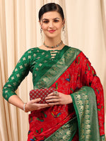 Thumbnail for NOZ2TOZ Women's Cotton Blend Red Printed Designer Saree With Blouse Piece - Distacart