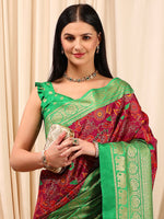 Thumbnail for NOZ2TOZ Women's Cotton Blend Magenta Printed Designer Saree With Blouse Piece - Distacart