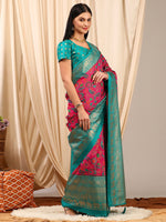 Thumbnail for NOZ2TOZ Women's Cotton Blend Pink Printed Designer Saree With Blouse Piece - Distacart