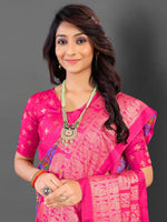 Thumbnail for NOZ2TOZ Women's Cotton Blend Lavender Printed Designer Saree With Blouse Piece - Distacart