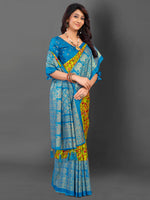 Thumbnail for NOZ2TOZ Women's Cotton Blend Light Green Printed Designer Saree With Blouse Piece - Distacart