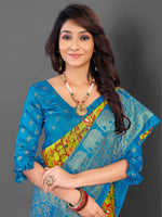 Thumbnail for NOZ2TOZ Women's Cotton Blend Light Green Printed Designer Saree With Blouse Piece - Distacart
